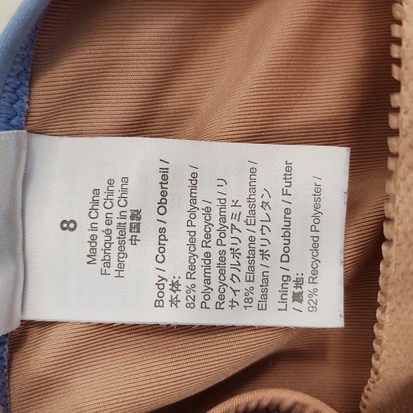 J Crew Sky Blue Ruched One Shoulder One Piece Swimsuit. Size 8 - Picture 7 of 10